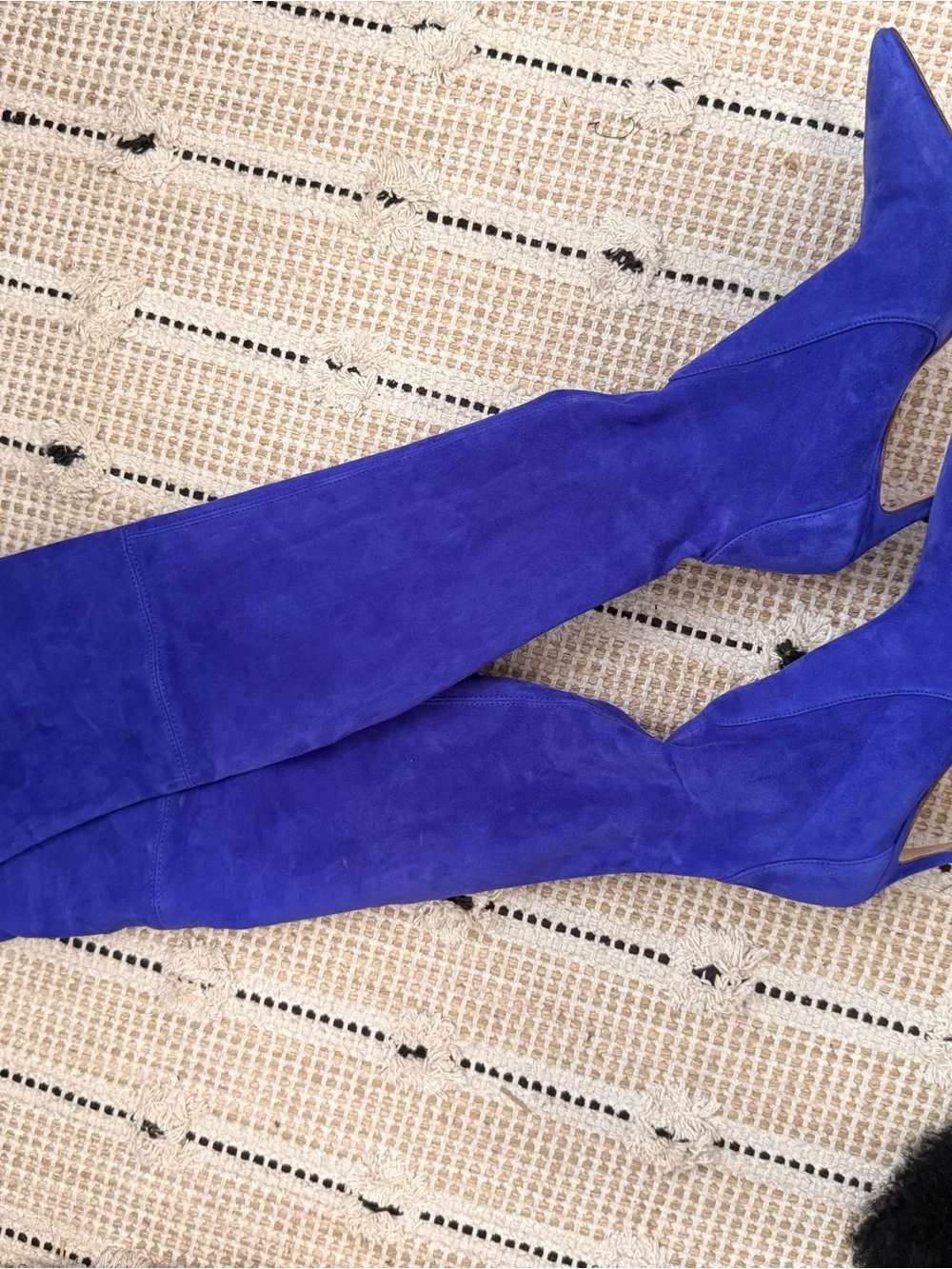 Stuart Weitzman Purple Suede Over-the-Knee Stiletto Boots